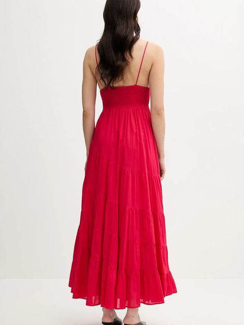 Hoss Intropia sukienka bawełniana kolor różowy maxi rozkloszowana 8229113