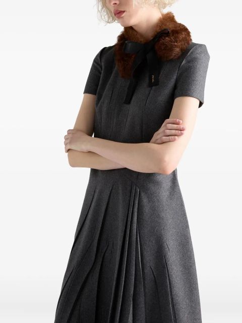 Prada asymmetrical short-sleeve midi dress - Grey