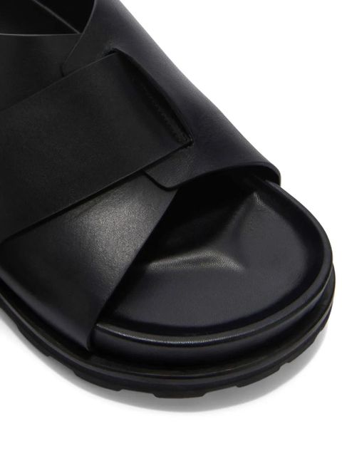 Jil Sander platform leather slides - Black