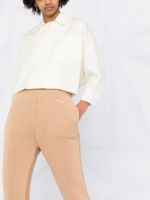 Marni ribbed-knit cashmere trousers - Neutrals