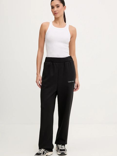 Calvin Klein Performance spodnie dresowe damskie kolor czarny gładkie LVGWF5P627 - zdjęcie produktu nr 2