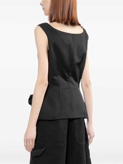 Magda Butrym sculptural floral top - Black