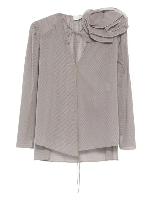 Magda Butrym rose-embellishment blouse - Brown - zdjęcie produktu nr 1