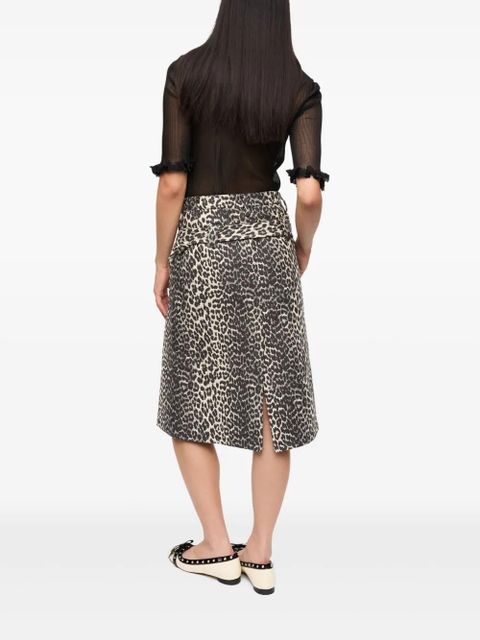 GANNI leopard-print skirt - Neutrals