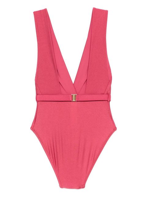 ZIMMERMANN V-neck belted swimsuit - Pink