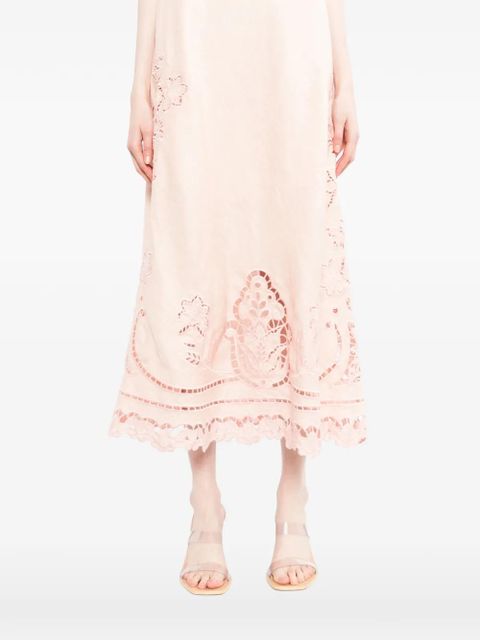 FARM Rio Richelieu midi dress - Pink