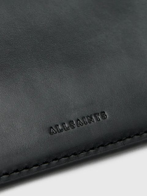 AllSaints portfel skórzany REMY damski kolor czarny W235XA