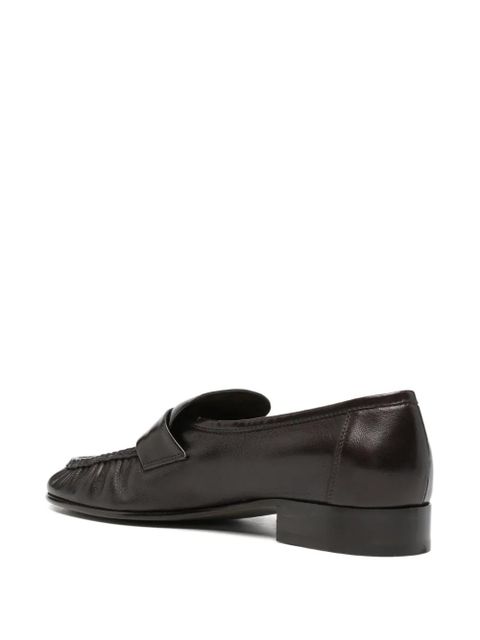 The Row square-toe penny loafers - Brown
