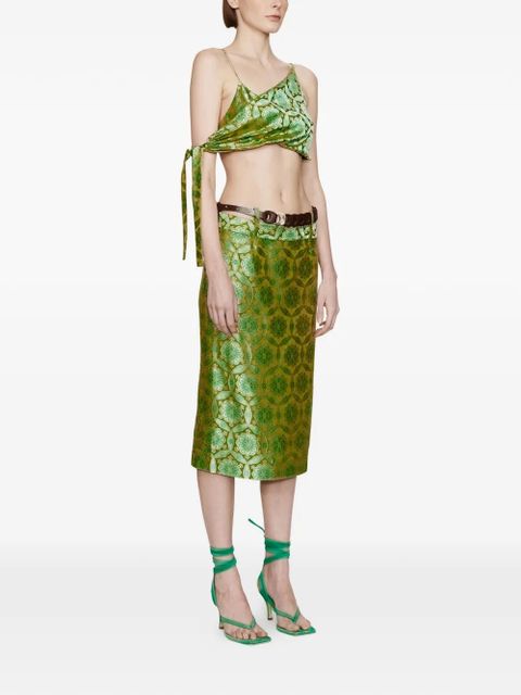 Christopher Esber Palmira printed tie top - Green