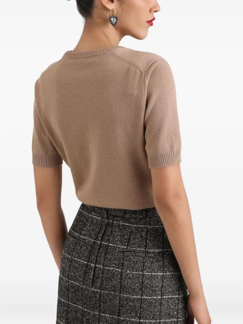 Dolce & Gabbana short-sleeve cashmere sweater - Brown