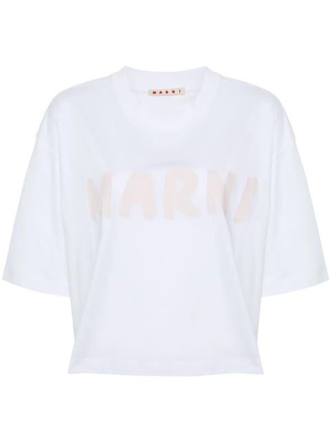 Marni cropped organic cotton T-shirt - White - zdjęcie produktu nr 1