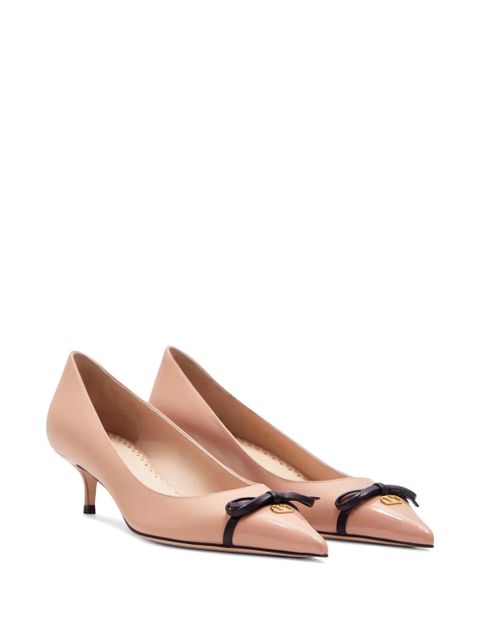 Valentino Garavani pointy bow leather pumps - Neutrals - zdjęcie produktu nr 2