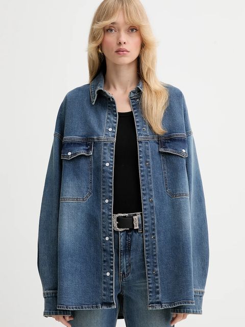 Gestuz koszula jeansowa damska kolor niebieski relaxed z kołnierzykiem klasycznym 10910575 - zdjęcie produktu nr 1