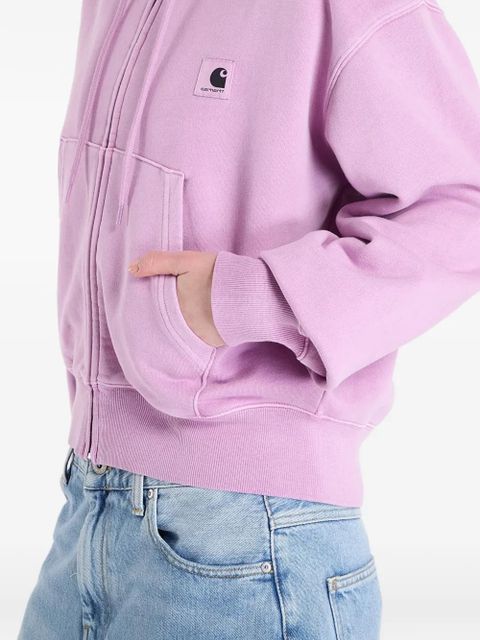 Carhartt WIP Nelson logo-patch zip-up hoodie - Purple