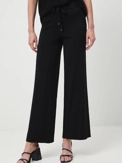 Medicine spodnie damskie kolor czarny szerokie medium waist - zdjęcie produktu nr 1