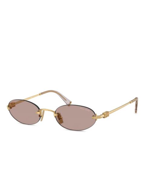 Miu Miu Eyewear oval-frame sunglasses - Gold - zdjęcie produktu nr 1