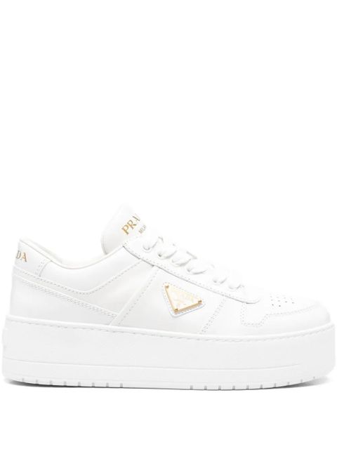 Prada platform logo-patch sneakers - White - zdjęcie produktu nr 1