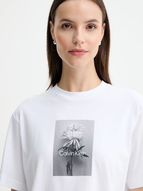 Calvin Klein Jeans t-shirt bawełniany damski kolor biały LV047D880G