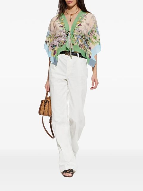 ETRO tie-front floral-print blouse - Neutrals - zdjęcie produktu nr 2