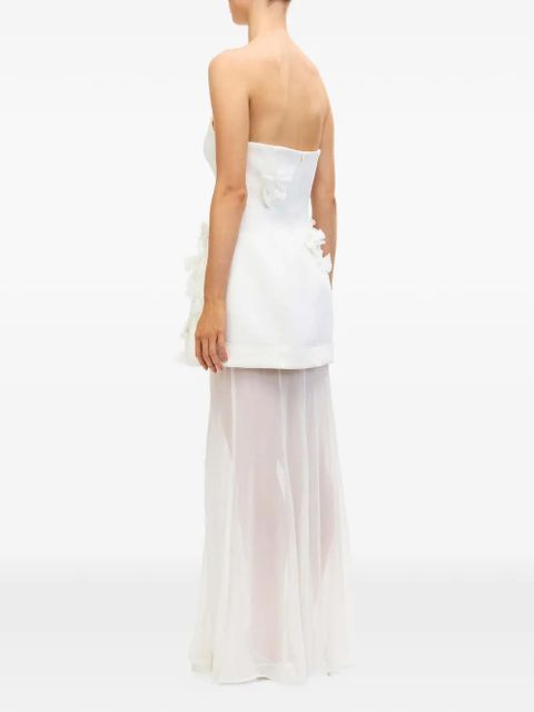Acler Culloden butterfly strapless maxi dress - White