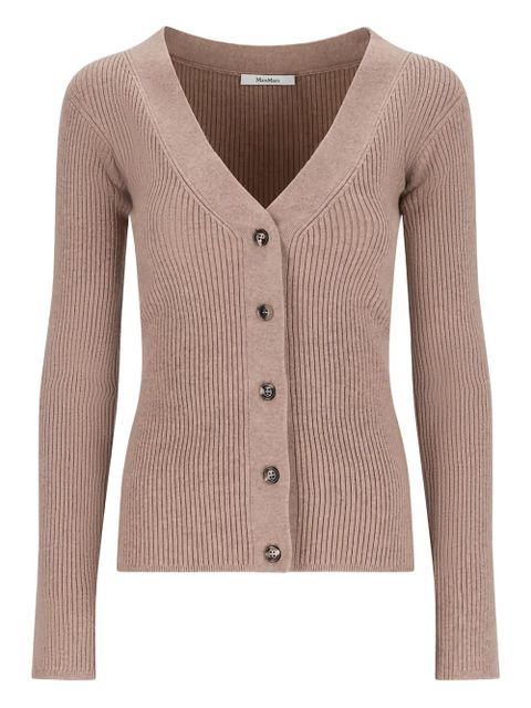 Max Mara ribbed V-neck cardigan - Neutrals - zdjęcie produktu nr 1