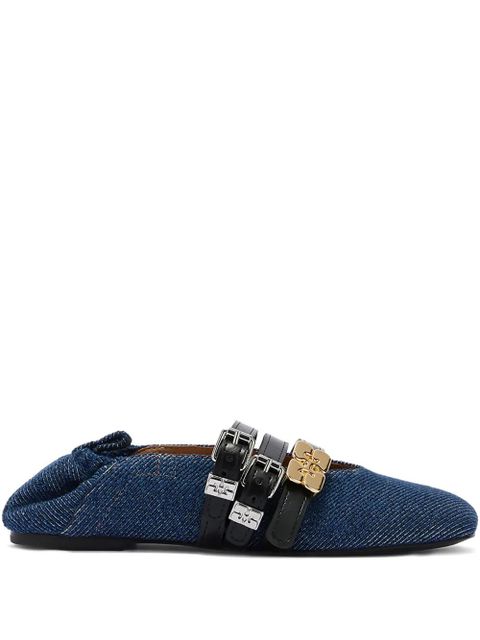 GANNI buckle-strap ballet flats - Blue - zdjęcie produktu nr 1