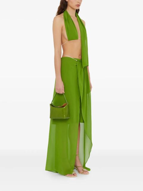 Christopher Esber chain-detail silk top - Green