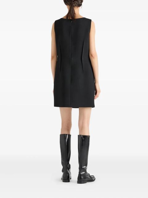 Prada bow-detail pleated mini dress - Black