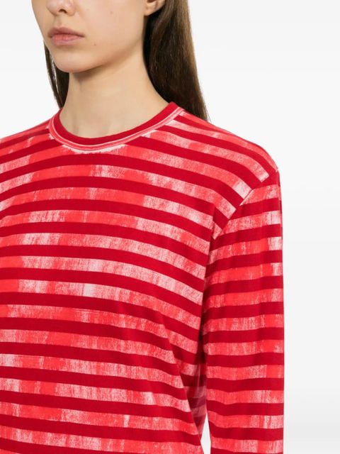 Comme Des Garçons striped T-shirt - Red