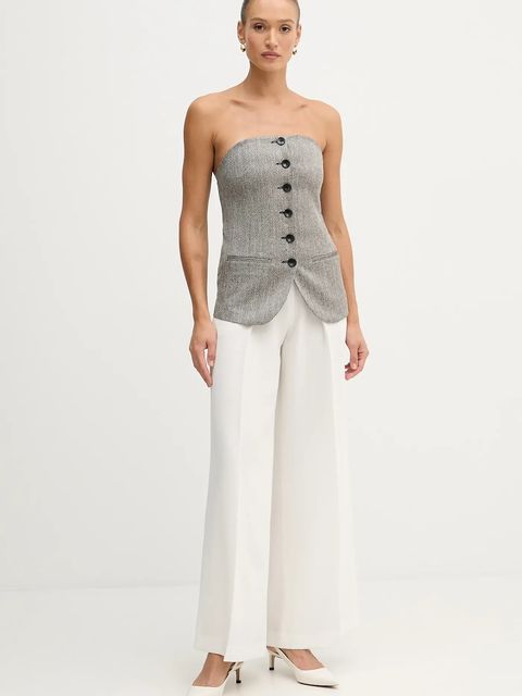 Sisley bluzka damska kolor czarny wzorzysta 5D12LH01R