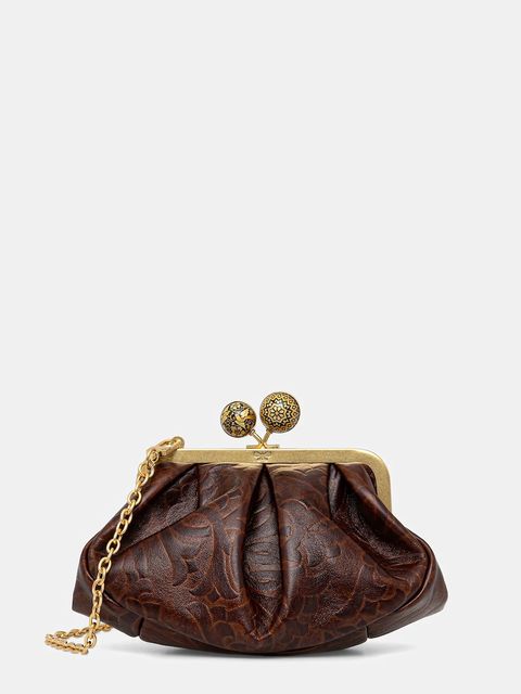 Weekend Max Mara kopertówka skórzana SPANISHHERITAGE kolor brązowy 2525516144600 - zdjęcie produktu nr 1