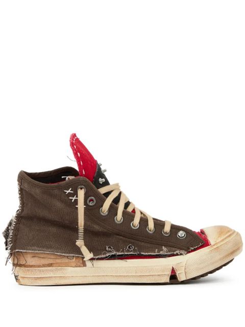 Maison Margiela distressed high-top sneakers - Brown - zdjęcie produktu nr 1