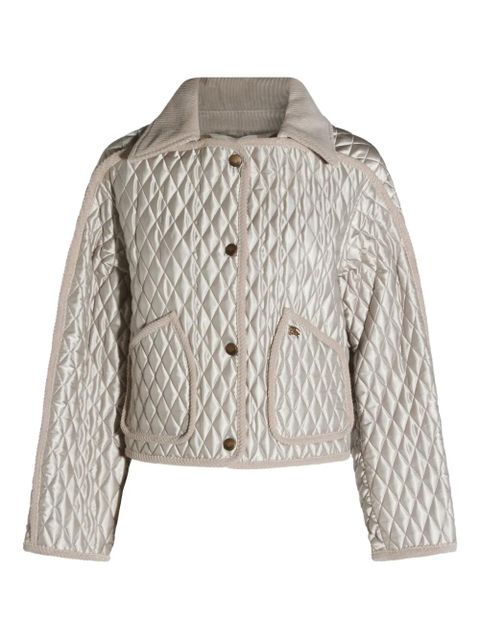 Burberry Floriston quilted corduroy-trimmed jacket - Neutrals - zdjęcie produktu nr 1