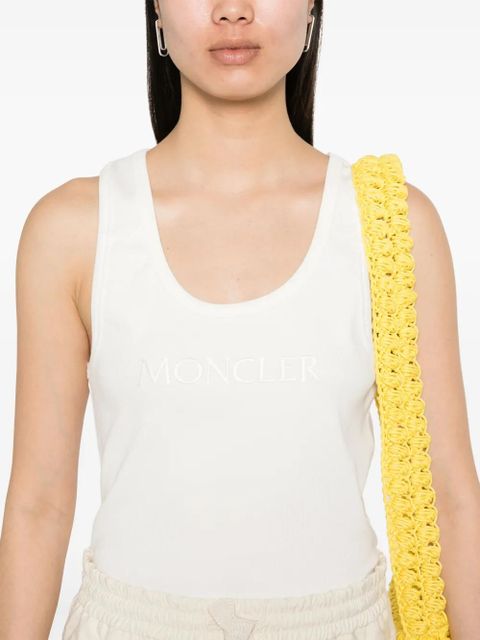 Moncler logo-embroidered tank top - Neutrals