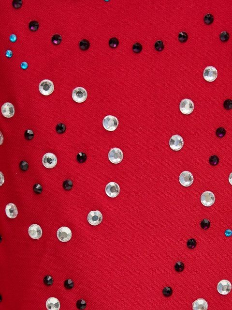 Never Fully Dressed szorty Gem damskie kolor czerwony z aplikacją high waist NFDTR423