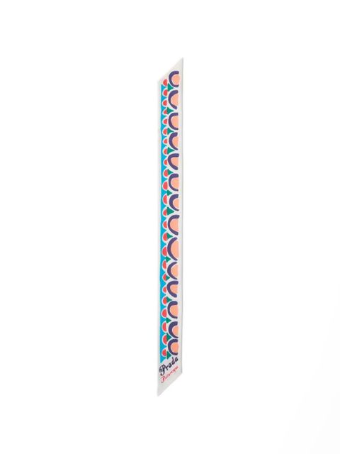Prada printed silk twill skinny scarf - Neutrals - zdjęcie produktu nr 1