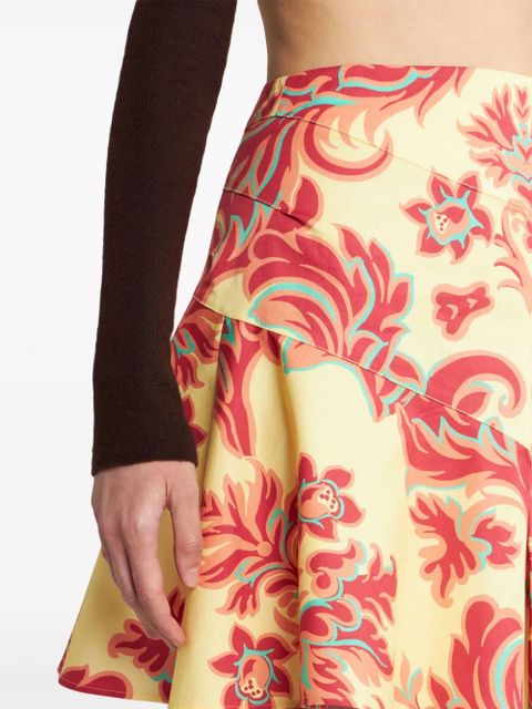 ETRO Venus-print poplin miniskirt - Yellow