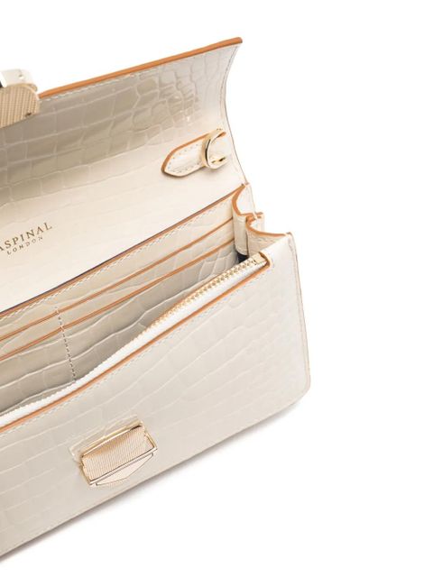 Aspinal Of London Mayfair 2 leather cltuch bag - White