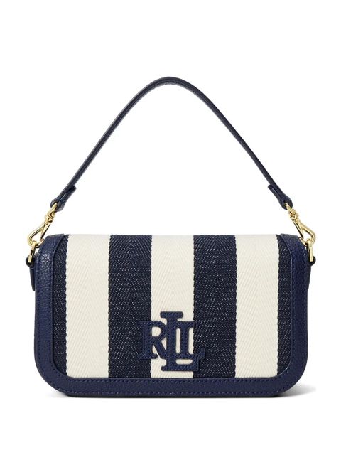 Lauren Ralph Lauren striped logo-plaque shoulder bag - Blue - zdjęcie produktu nr 1