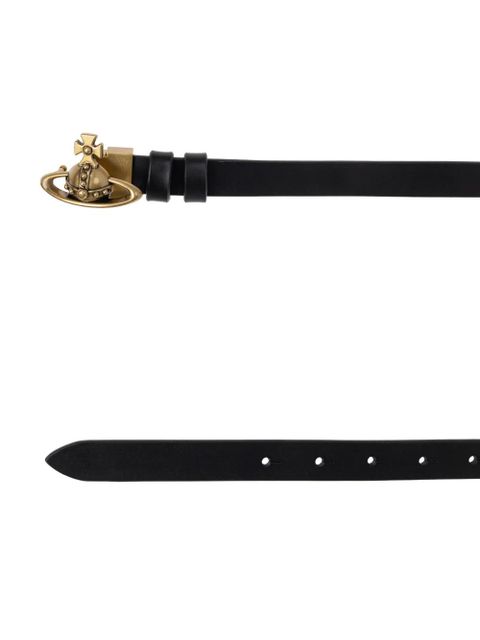 Vivienne Westwood orb buckle leather belt - Black