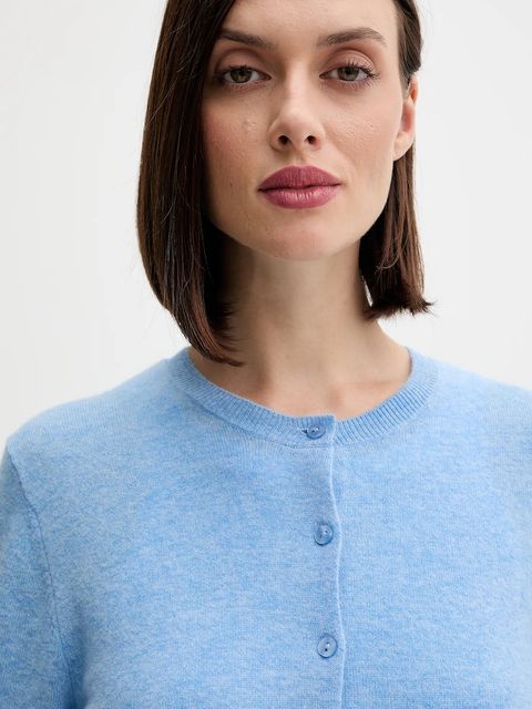 United Colors of Benetton kardigan wełniany kolor niebieski lekki