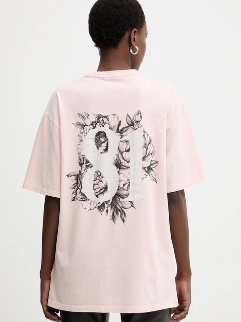 Guess t-shirt bawełniany damski kolor różowy W5BI19 I3Z14