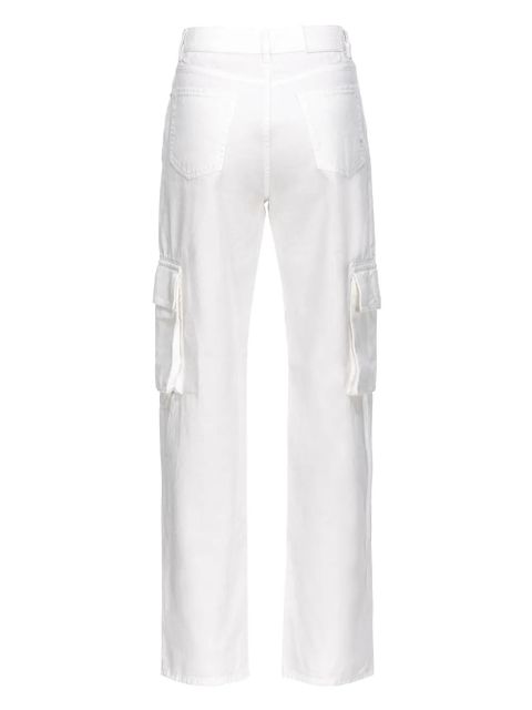 PINKO high-rise straight-leg cargo jeans - White