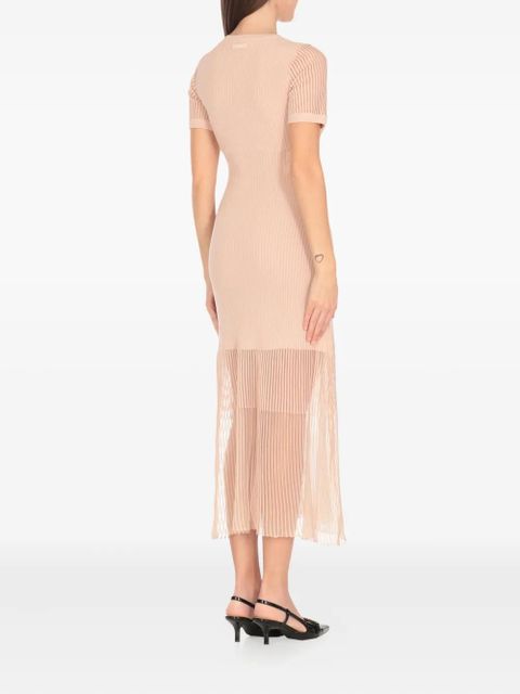 PINKO rib-knit pleated midi dress