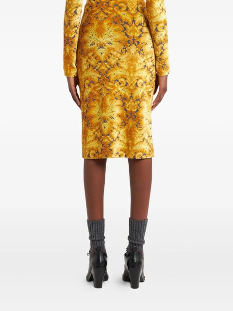 ETRO chenille jacquard midi skirt - Yellow
