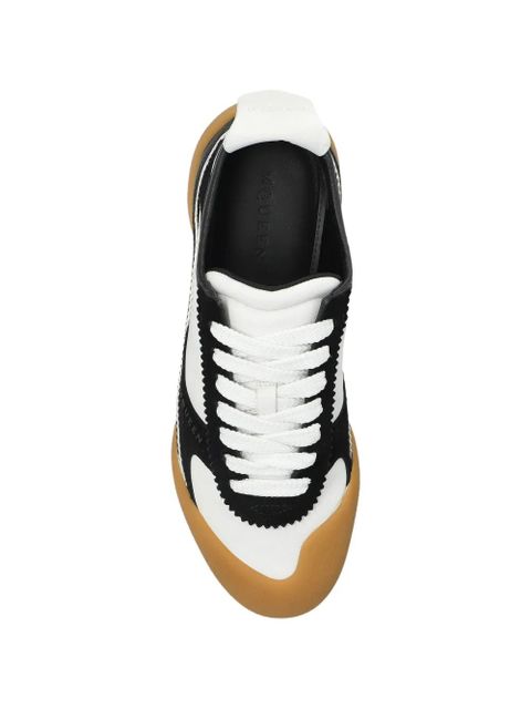 Alexander McQueen leather panelled sneakers - White