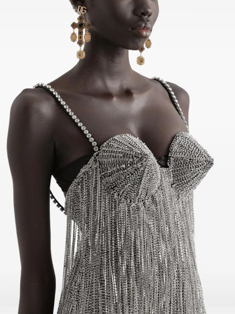 Dolce & Gabbana crystal-embellished midi dress - Silver - zdjęcie produktu nr 2