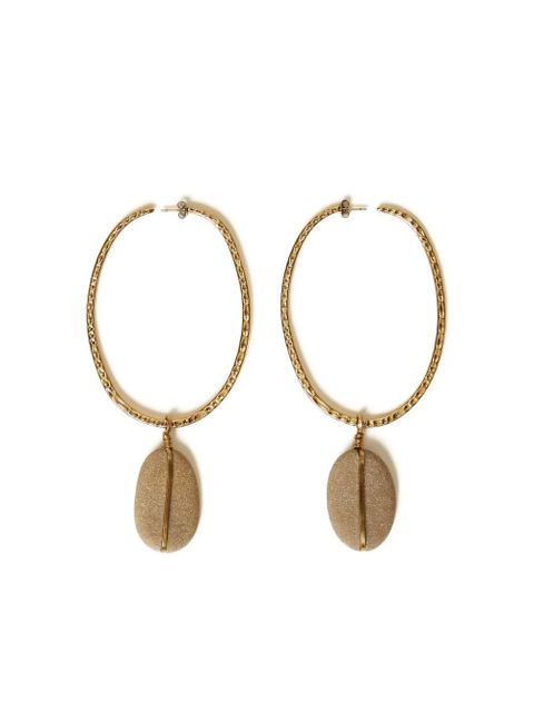 TWINSET gold-tone stone-embellished hoop earrings - zdjęcie produktu nr 1