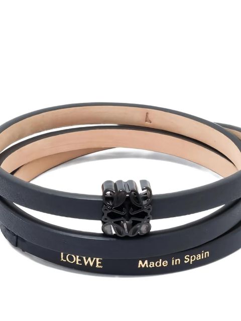 LOEWE anagram triple-wrap leather bracelet - Black - zdjęcie produktu nr 2