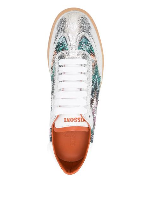 Missoni patterned leather sneakers - Grey - zdjęcie produktu nr 2